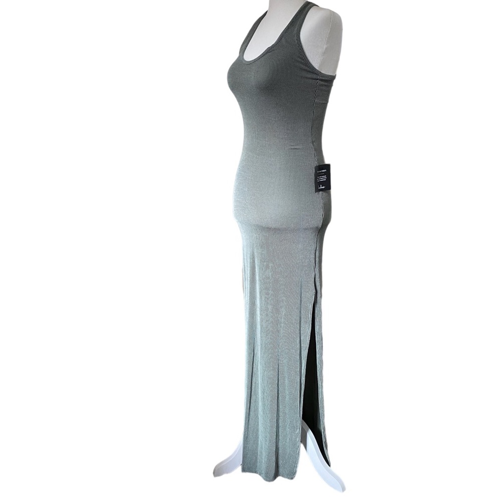 Lulus XS form fitting sage green maxi dress with side slits. Racerback style.